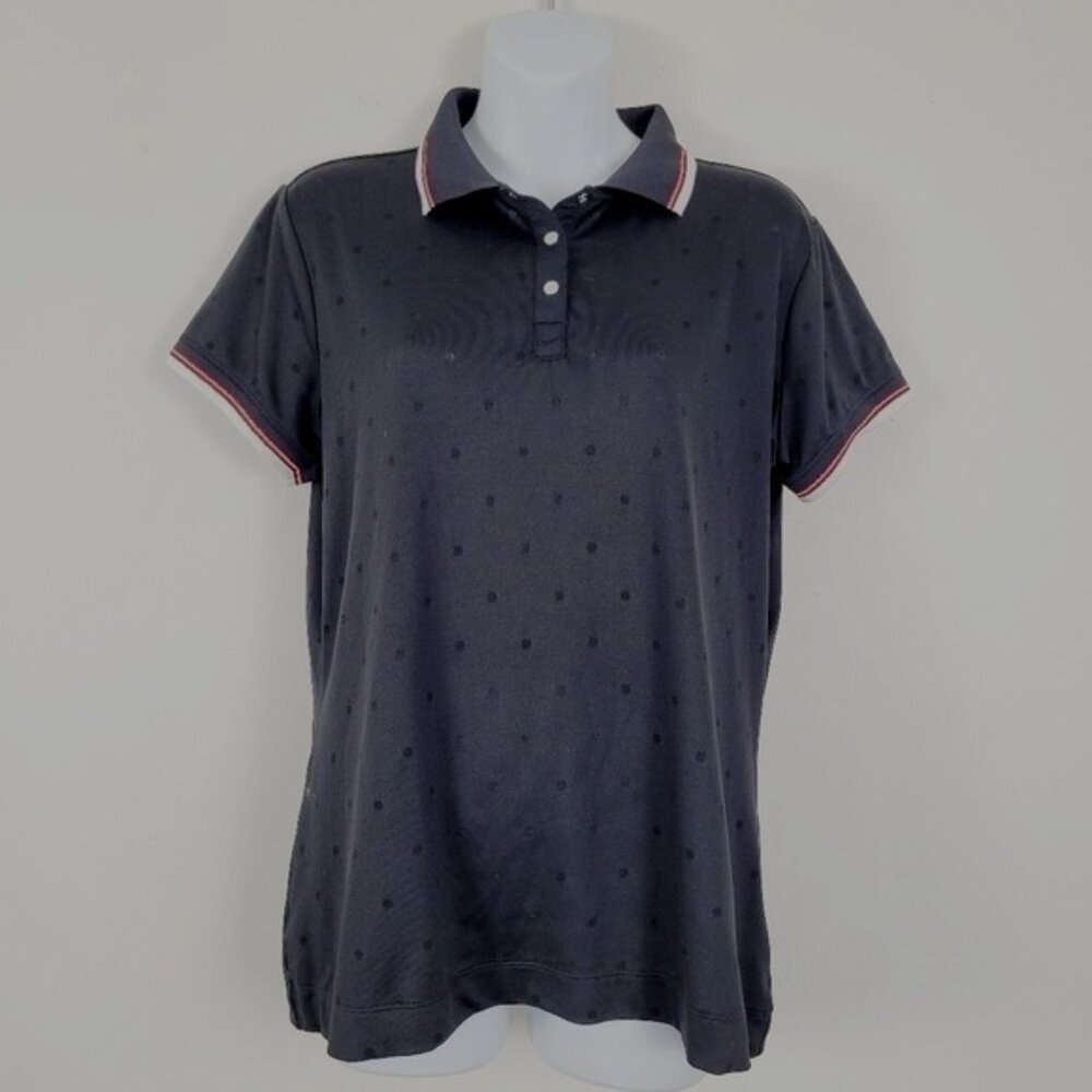 Nike Golf Dri Fit‎ Black All Over Pattern Polo Size Large
